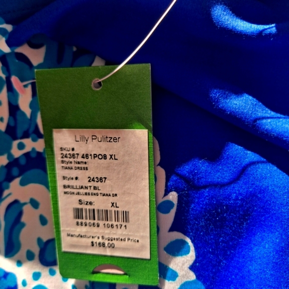 Gorgeous Lilly Pulitzer Brilliant Blue Tiana Off Shoulder Dress NWT! - Picture 2 of 3